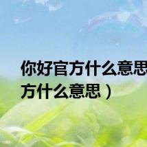 你好官方什么意思（官方什么意思）