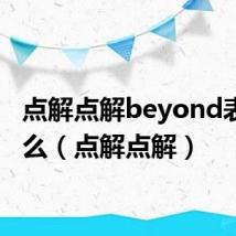 点解点解beyond表达什么(点解点解)