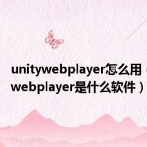 unitywebplayer怎么用(unitywebplayer是什么软件)