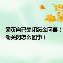 网页自己关闭怎么回事(网页自动关闭怎么回事)