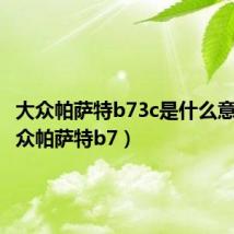大众帕萨特b73c是什么意思(大众帕萨特b7)