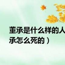 董承是什么样的人(董承怎么死的)