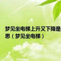 梦见坐电梯上升又下降是什么意思(梦见坐电梯)