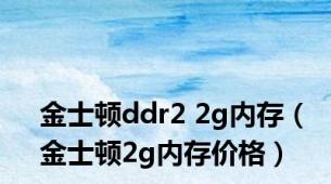 金士顿ddr2 2g内存（金士顿2g内存价格）
