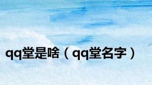 qq堂是啥（qq堂名字）