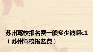 苏州驾校报名费一般多少钱啊c1（苏州驾校报名费）