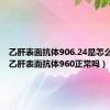 乙肝表面抗体906.24是怎么回事（乙肝表面抗体960正常吗）