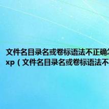 文件名目录名或卷标语法不正确怎么解决xp（文件名目录名或卷标语法不正确）