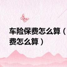 车险保费怎么算（保险费怎么算）