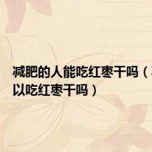 减肥的人能吃红枣干吗（减肥可以吃红枣干吗）