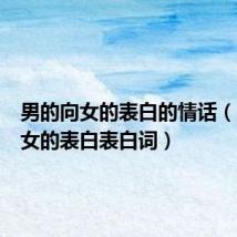 男的向女的表白的情话(男的向女的表白表白词)