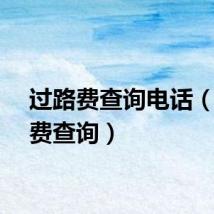 过路费查询电话（过路费查询）