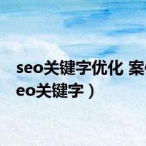 seo关键字优化 案件(seo关键字)