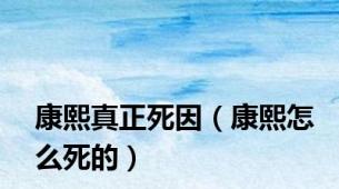 康熙真正死因（康熙怎么死的）