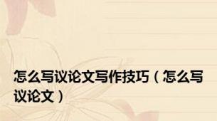 怎么写议论文写作技巧（怎么写议论文）