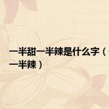 一半甜一半辣是什么字(一半甜一半辣)