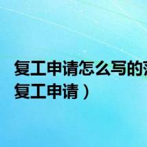 复工申请怎么写的范文（复工申请）