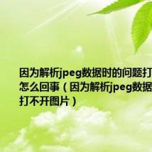 因为解析jpeg数据时的问题打不开图片怎么回事(因为解析jpeg数据时的问题打不开图片)