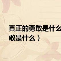 真正的勇敢是什么（勇敢是什么）