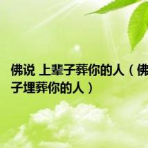 佛说 上辈子葬你的人(佛说上辈子埋葬你的人)