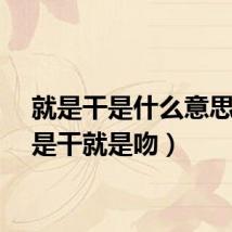 就是干是什么意思（就是干就是吻）