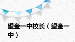 望奎一中校长（望奎一中）