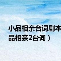 小品相亲台词剧本(小品相亲2台词)