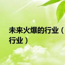 未来火爆的行业（火爆行业）