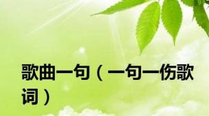 歌曲一句（一句一伤歌词）