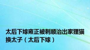 太后下嫁雍正被刺顺治出家狸猫换太子（太后下嫁）