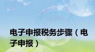 电子申报税务步骤（电子申报）