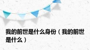 我的前世是什么身份（我的前世是什么）