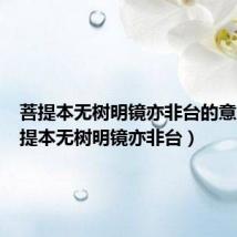 菩提本无树明镜亦非台的意思(菩提本无树明镜亦非台)