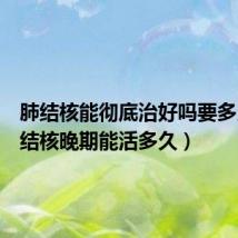肺结核能彻底治好吗要多久(肺结核晚期能活多久)