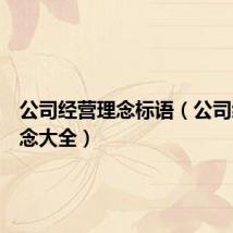 公司经营理念标语(公司经营理念大全)