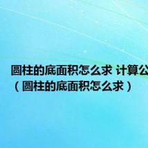 圆柱的底面积怎么求 计算公式文字(圆柱的底面积怎么求)