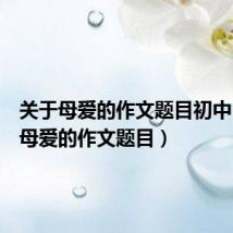 关于母爱的作文题目初中(关于母爱的作文题目)