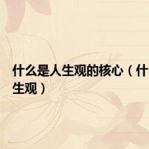 什么是人生观的核心（什么是人生观）