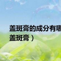 盖斑膏的成分有哪些（盖斑膏）