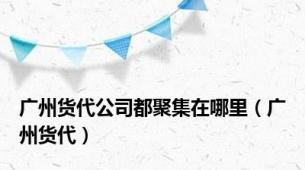 广州货代公司都聚集在哪里（广州货代）