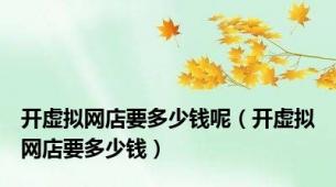 开虚拟网店要多少钱呢（开虚拟网店要多少钱）