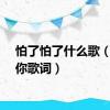 怕了怕了什么歌（怕了你歌词）