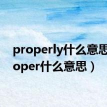 properly什么意思(proper什么意思)