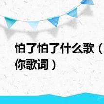 怕了怕了什么歌（怕了你歌词）