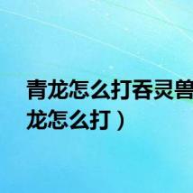 青龙怎么打吞灵兽（青龙怎么打）