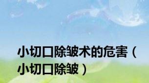小切口除皱术的危害（小切口除皱）