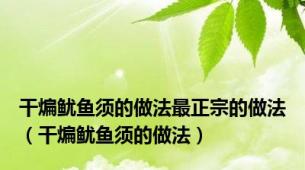 干煸鱿鱼须的做法最正宗的做法（干煸鱿鱼须的做法）
