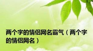 两个字的情侣网名霸气（两个字的情侣网名）