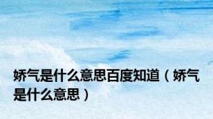 娇气是什么意思百度知道（娇气是什么意思）
