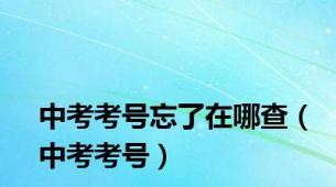 中考考号忘了在哪查（中考考号）